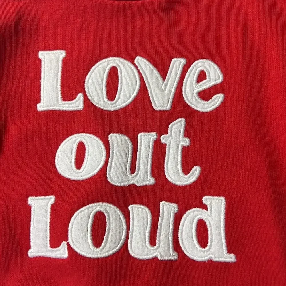 Old Navy Baby Red Graphic Crewneck Long Sleeve Cold Weather Sweatshirt Sz 6-12M
